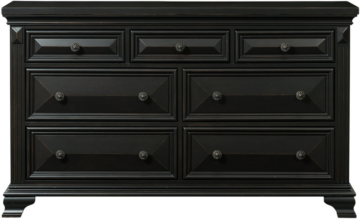 CONROE Black 65" Wide Dresser and Mirror