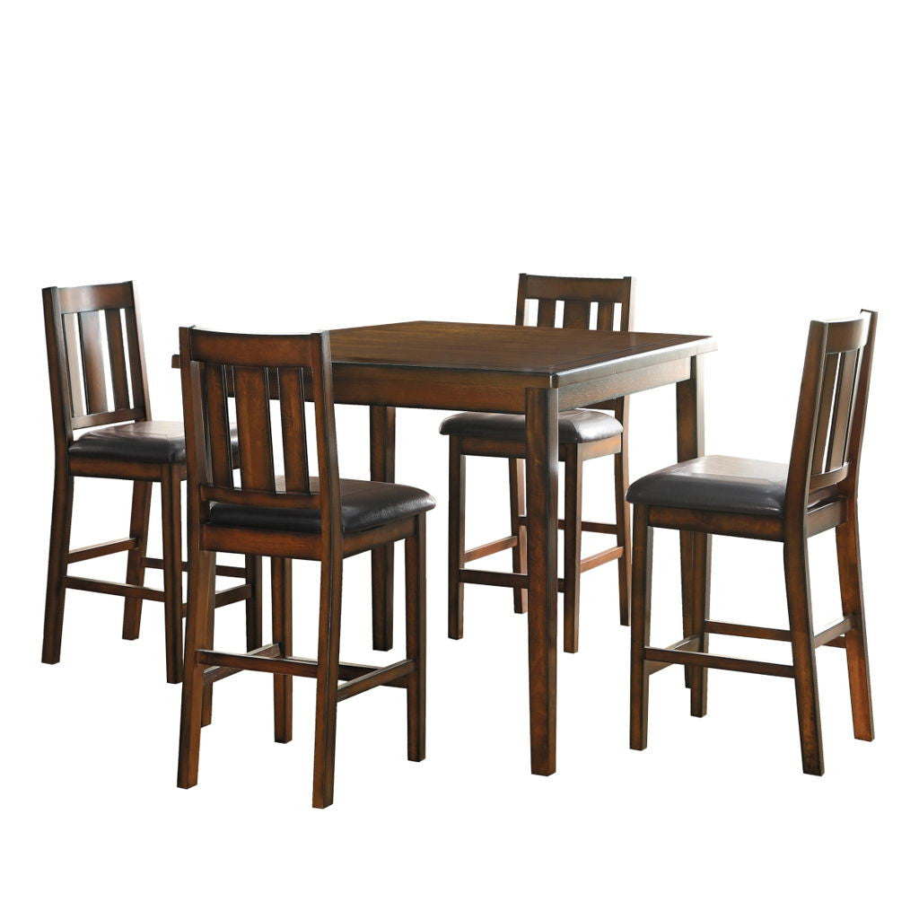 Delmar - 5 Piece Pack Counter Height Set - Espresso / Black