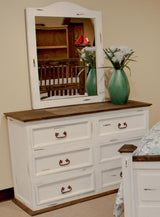 COLIMA White 52" Wide Dresser & Mirror