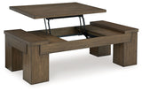 Rosswain - Lift Top Cocktail Table - Warm Brown