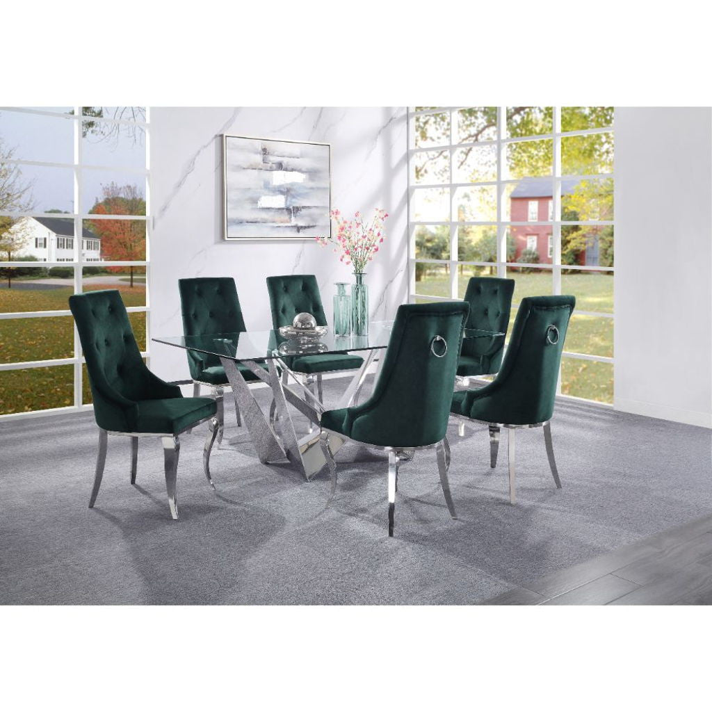 Dekel - Dining Table - Clear Glass Top & Stainless Steel