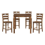 Stowe - 5 Piece Counter Height Set - Walnut