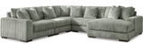 PREZZA Gray 133" Wide Modular Sectional