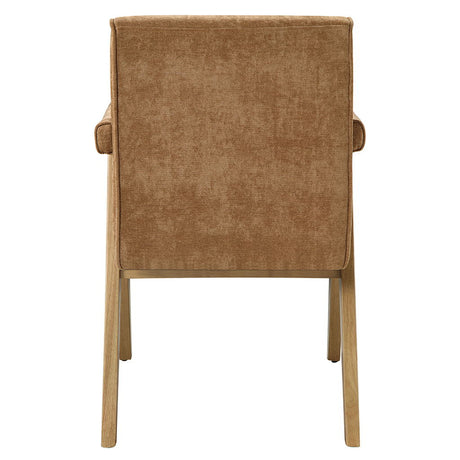 Zoey - Arm Chair (Set of 2) - Chocolate Chenille & Oak