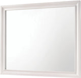FELIZA White 63" Wide Dresser & Mirror with Hidden Drawers
