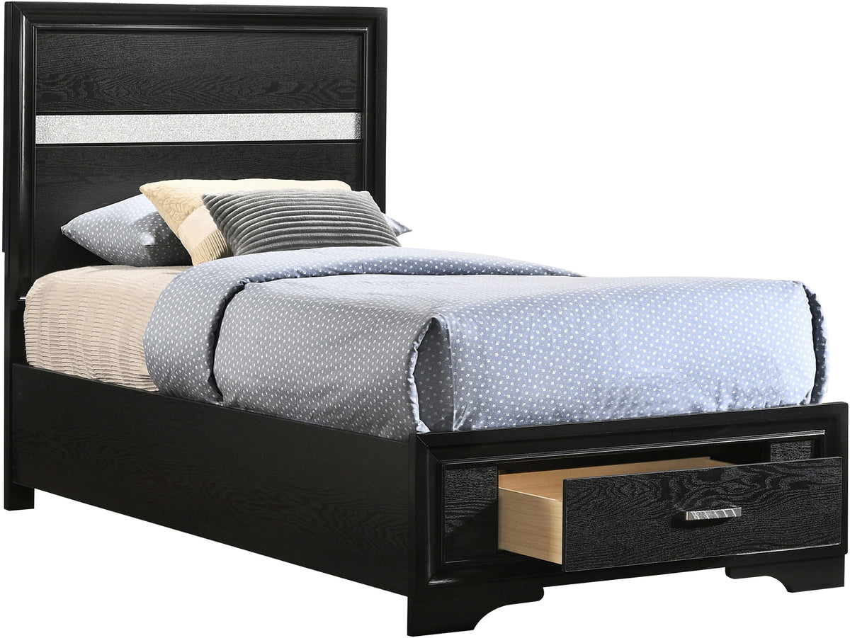 FELIZA Black Storage Platform Bed