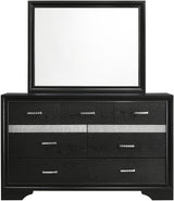 FELIZA Black 63" Wide Dresser & Mirror with Hidden Drawers
