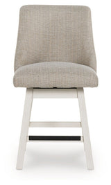 Robbinsdale - Upholstered Swivel Curved Back Barstool (Set of 2) - Antique White