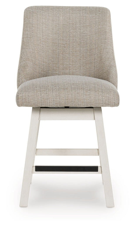 Robbinsdale - Upholstered Swivel Curved Back Barstool (Set of 2) - Antique White