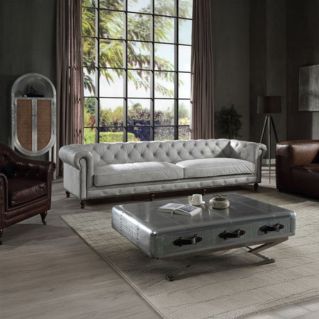 Ofer - Sofa - Vintage White Top Grain Leather