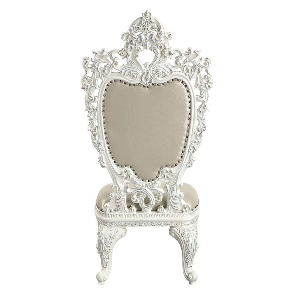 Vanaheim - Side Chair (Set of 2) - Beige Synthetic Leather & Antique White