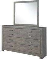 KUEBEC Gray 62" Wide Dresser & Mirror