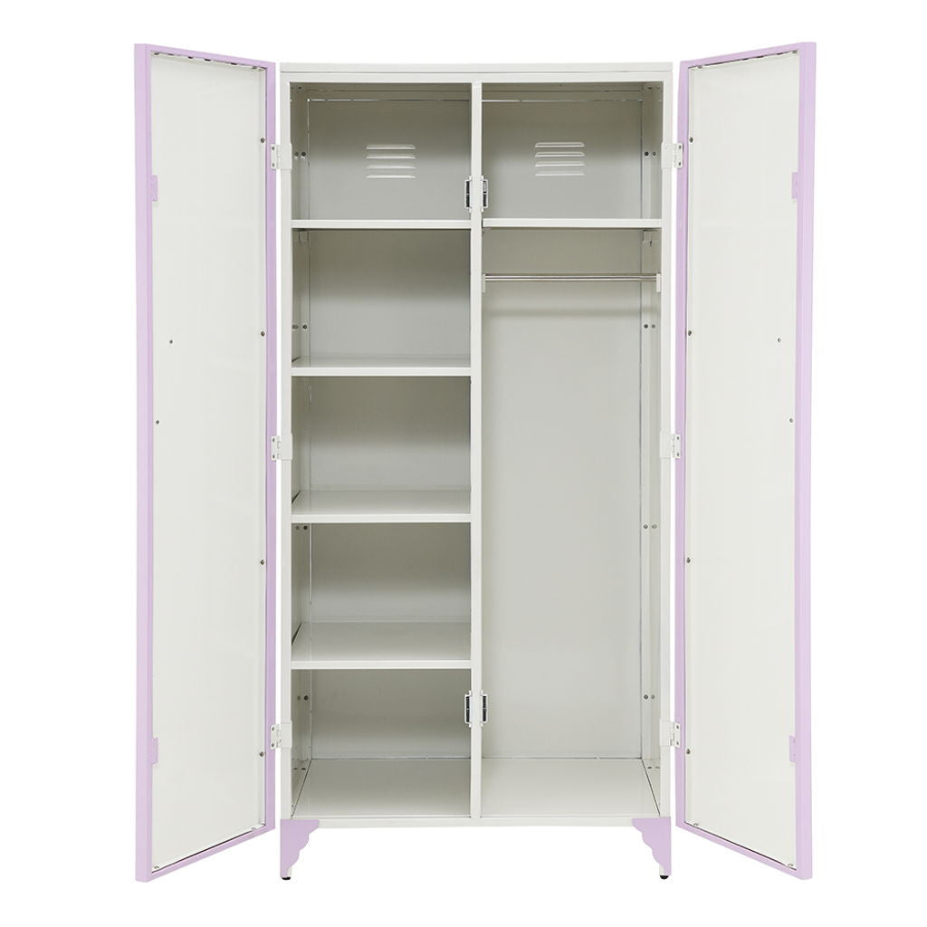 Priya II - Wardrobe - White & Light Synthetic Leather Rple