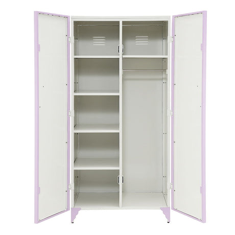 Priya II - Wardrobe - White & Light Synthetic Leather Rple