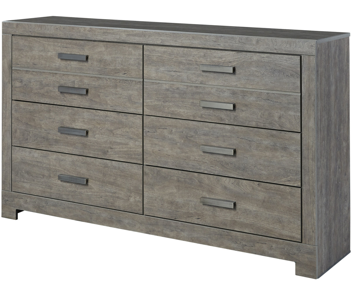 KUEBEC Gray 62" Wide Dresser & Mirror