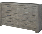 KUEBEC Gray 62" Wide Dresser & Mirror