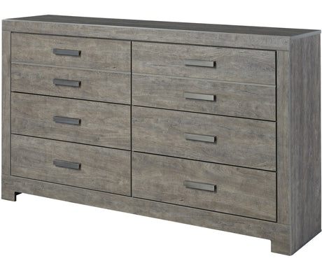 KUEBEC Gray 62" Wide Dresser & Mirror
