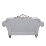 Pelumi - Loveseat With 5 Pillows - Light Gray Linen & Platinum