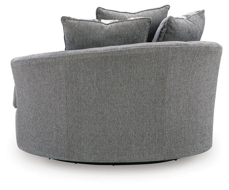Creston Heights - Oversized Swivel Accent Chair - Smolder