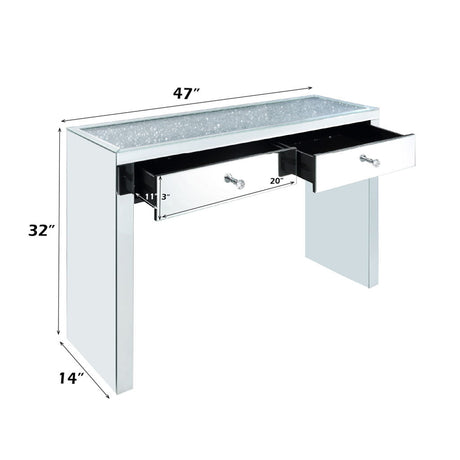 Noralie - 32"H Console Table - Mirrored & Faux Diamonds