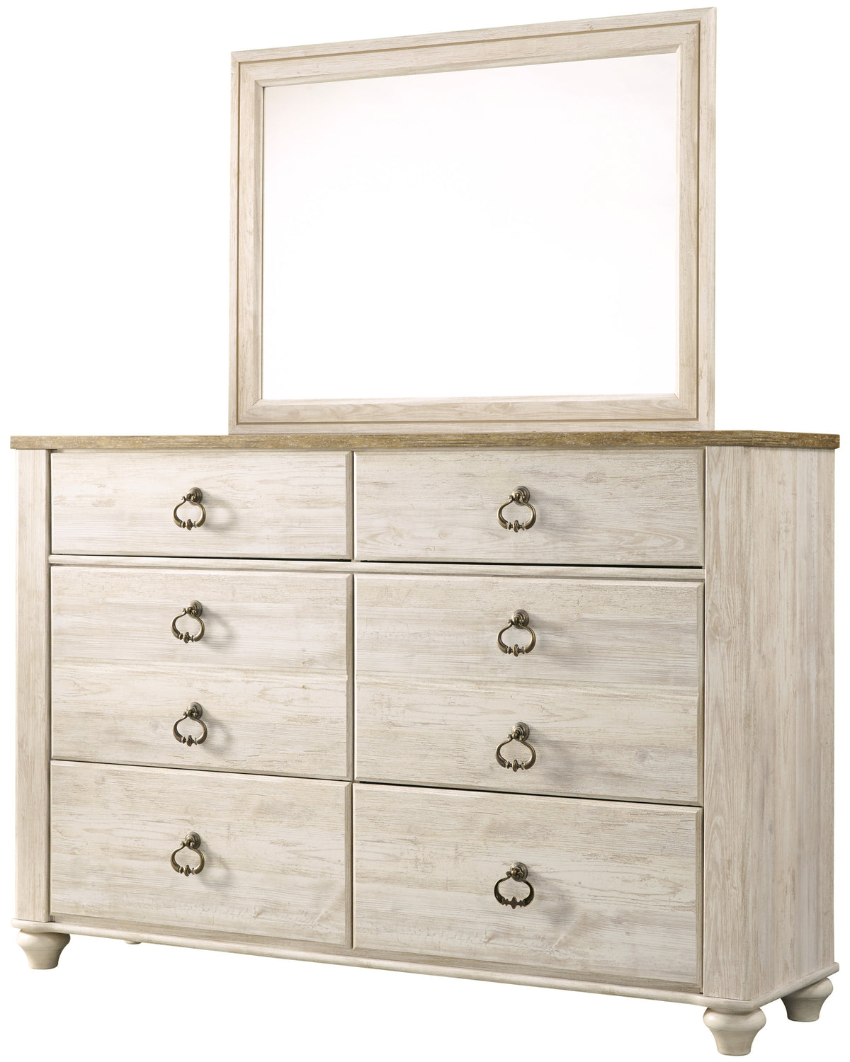 CRESTHILL White 61" x 75" Dresser & Mirror