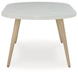 Seton Creek - Oval Dining Table With Umb Opt - White