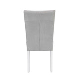 Elizaveta - Side Chair (Set of 2) - Gray Velvet &White High Gloss