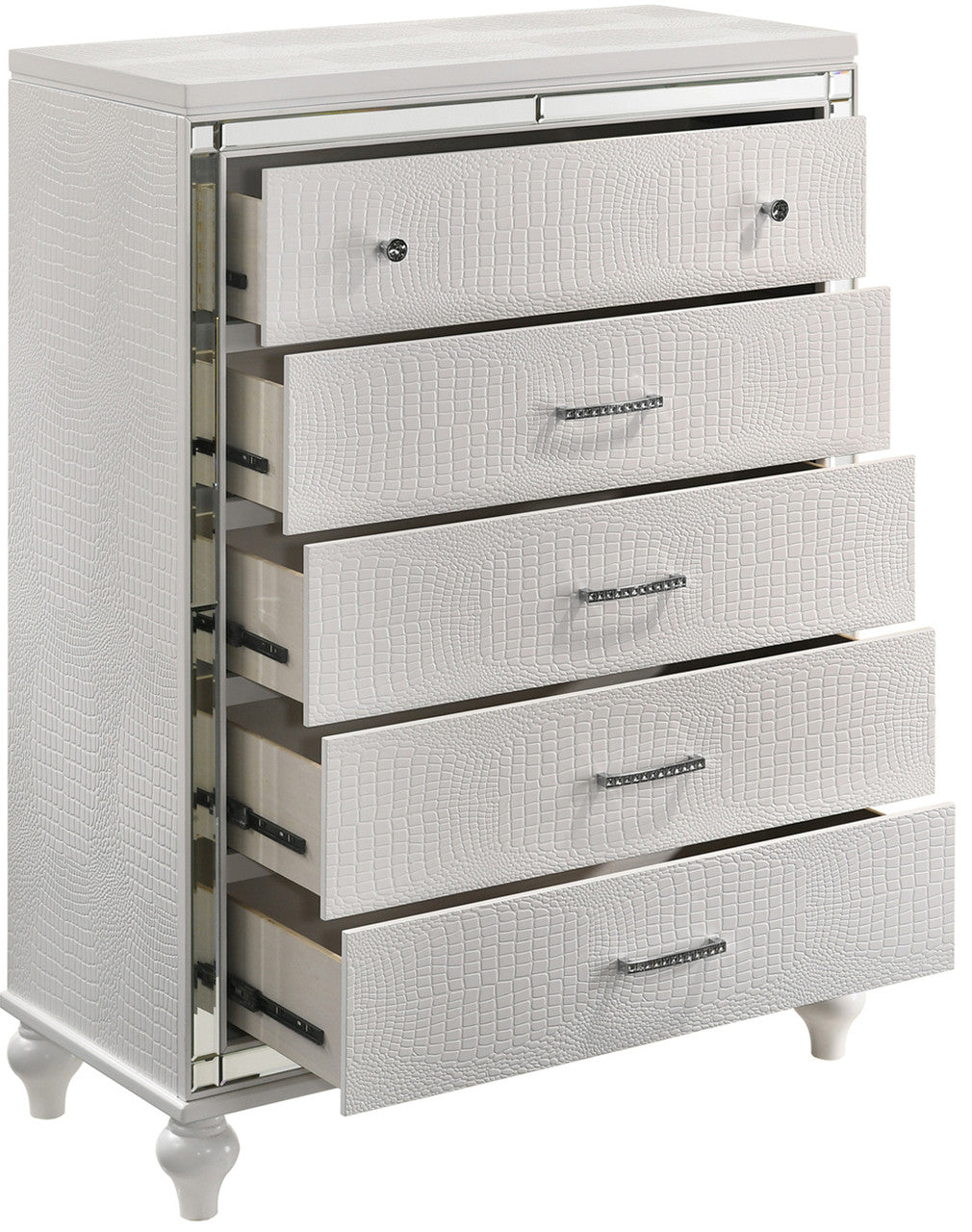 STRADA White Alligator Texture 39" Wide Chest