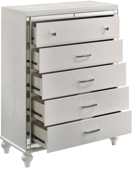STRADA White Alligator Texture 39" Wide Chest