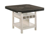 MANNA White & Gray 60" Wide Counter Height Table with Lazy-Susan