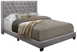 NONNA Light Gray Linen Tufted Platform Bed