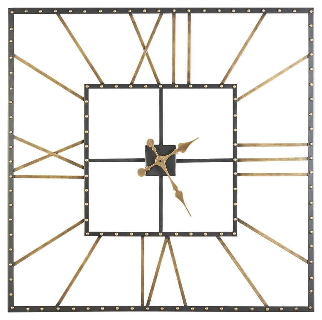 Thames - Wall Clock - Black / Gold Finish