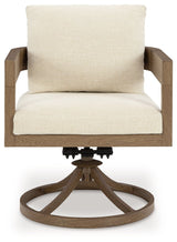 Serene Bay - Swivel Chair With Cushion (Set of 2) - Dark Brown / White