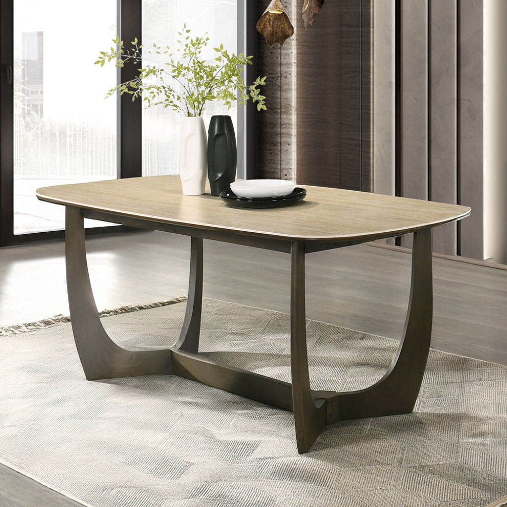 Davita - Dining Table With Ceramic Top - Walnut