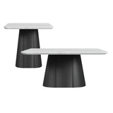 Edison - 2 Piece Occasional Table Set (Coffee Table & End Table) - White And Black