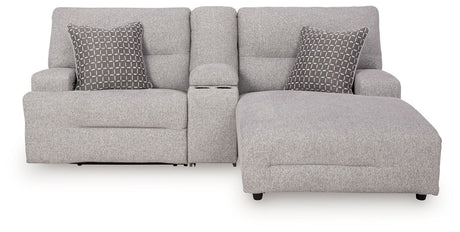 Acklen Place - 4 Pc. - 3-Piece Power Reclining Sectional Sofa With Raf Chaise, Wide Seat Power Recliner - Pewter