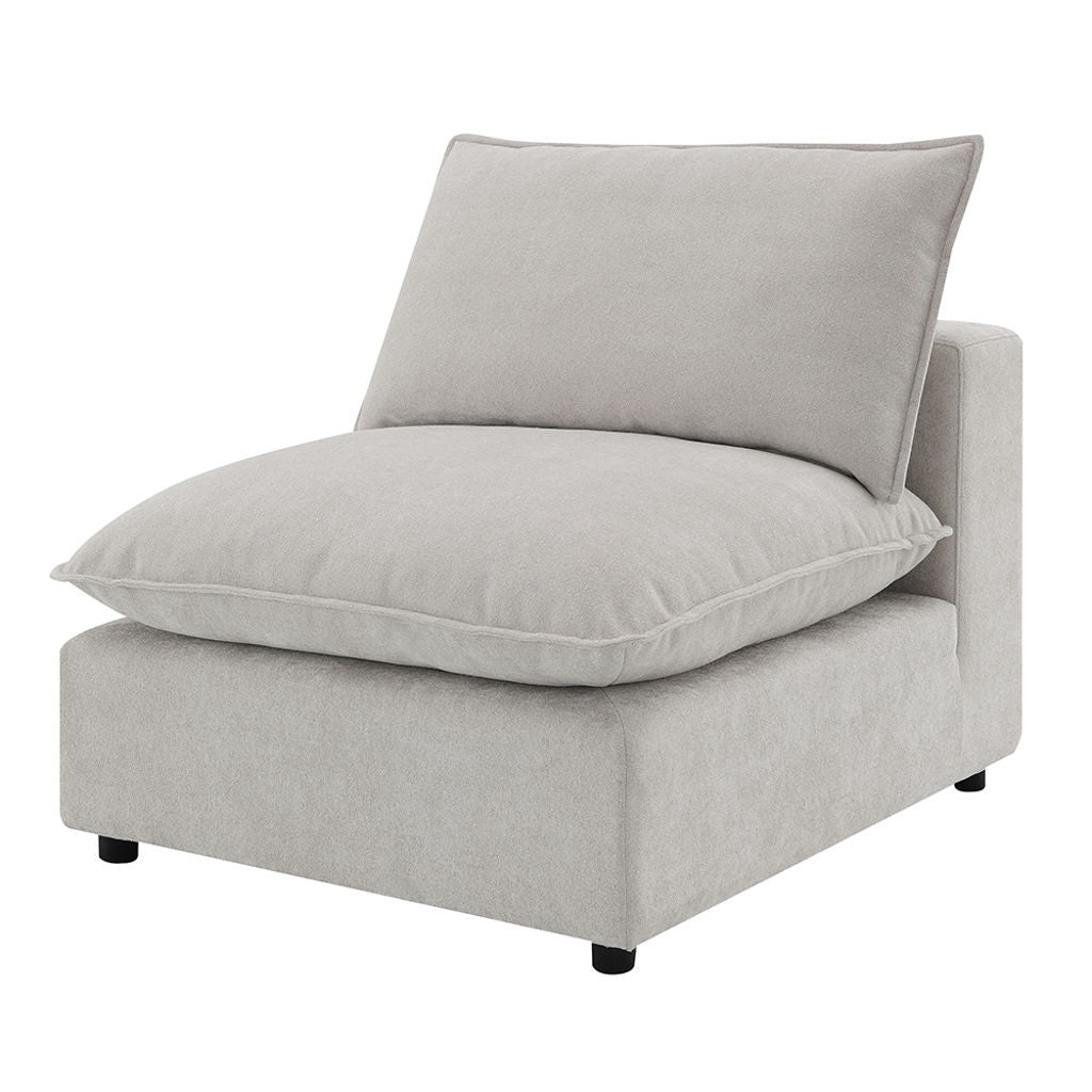 Marisa - Modular Armless Chair - Beige Boucle