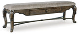 Maylee - Upholstered Storage Bench - Dark Brown