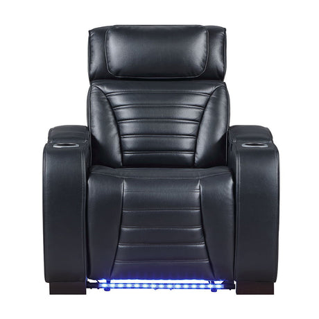 Ephron - Power Motion Recliner With Power Headrest & LED - Black