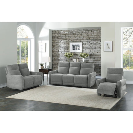 Edition - Power Double Lay Flat Reclining Sofa With Power Headrests And USB Ports - Dove Gray