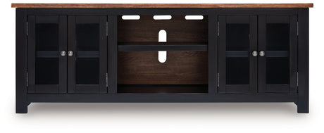 Wildenauer - XL TV Stand With Fireplace Option - Brown / Black