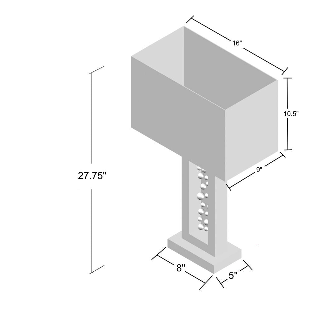 PILSNA Black Table Lamp with Night Light & Power Connections
