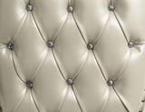 Vanaheim - Eastern King Bed - Beige Synthetic Leather & Antique White