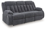 Observation - Reclining Power Sofa With Drop Down Table - Steel