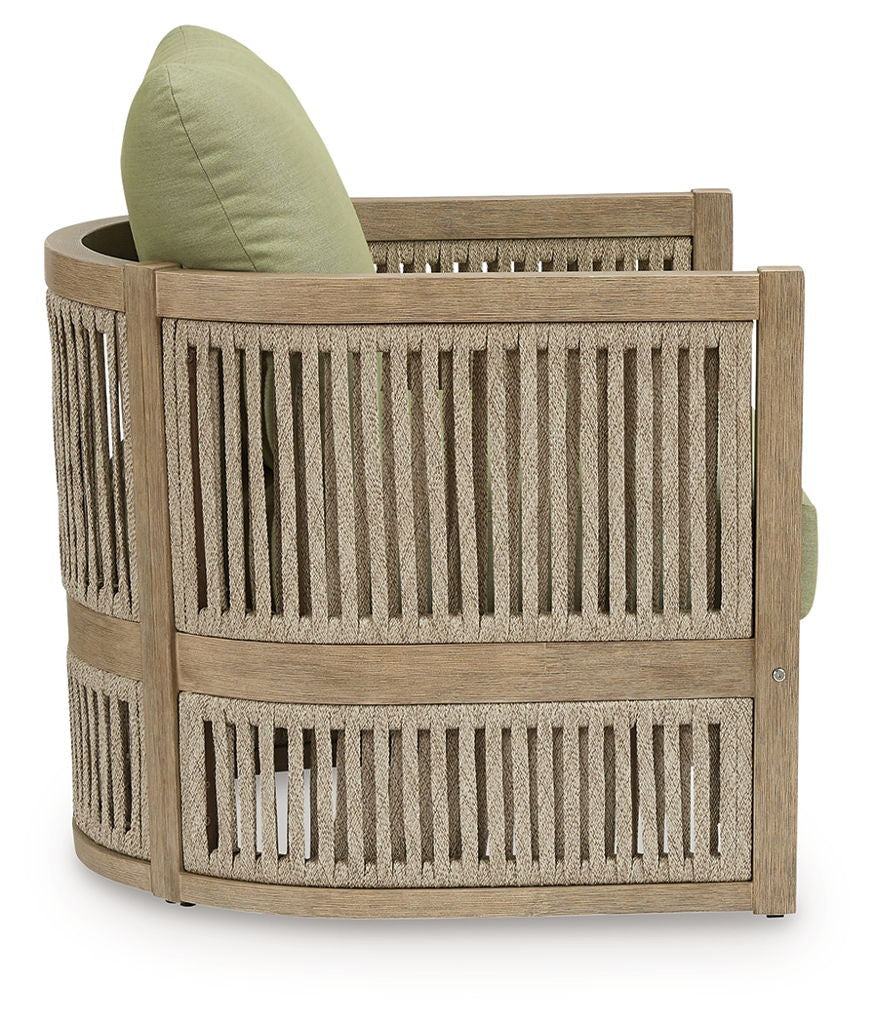 Serena Shores - Lounge Chair With Cushion (Set of 2) - Beige / Green
