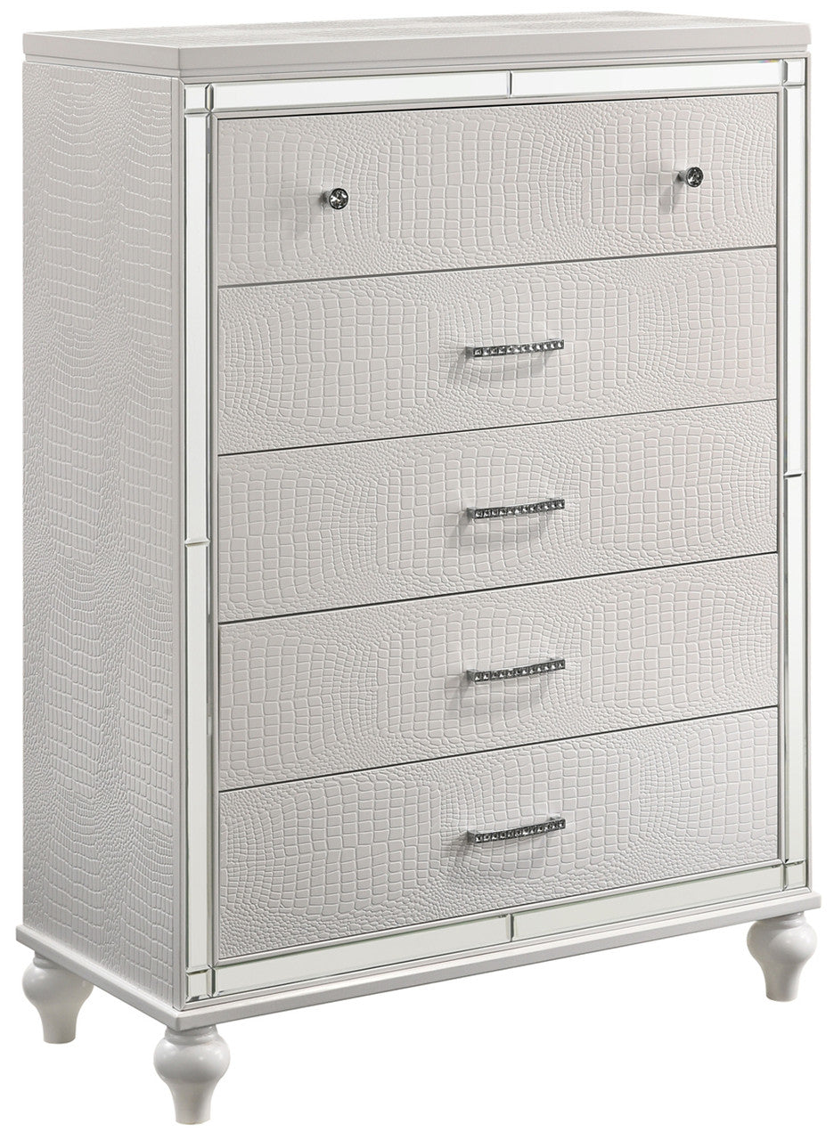 STRADA White Alligator Texture 39" Wide Chest
