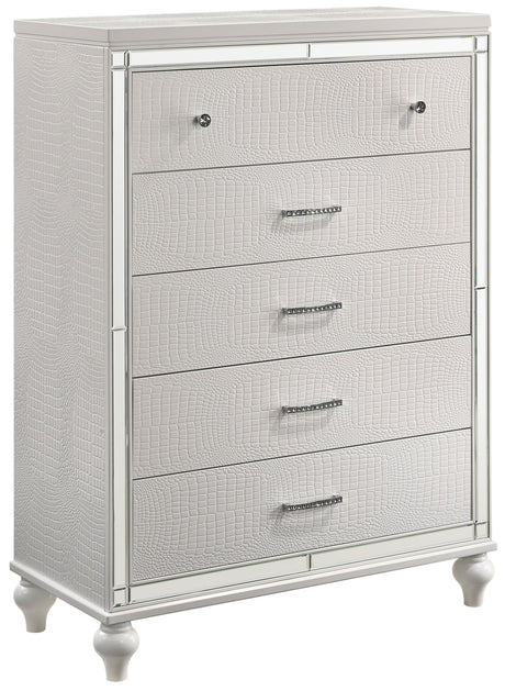 STRADA White Alligator Texture 39" Wide Chest