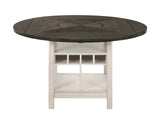 MANNA White & Gray 7 Piece Counter Height Set with Lazy-Susan
