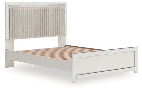 Zuraleus - Upholstered Panel Platform Bed With Roll Slats