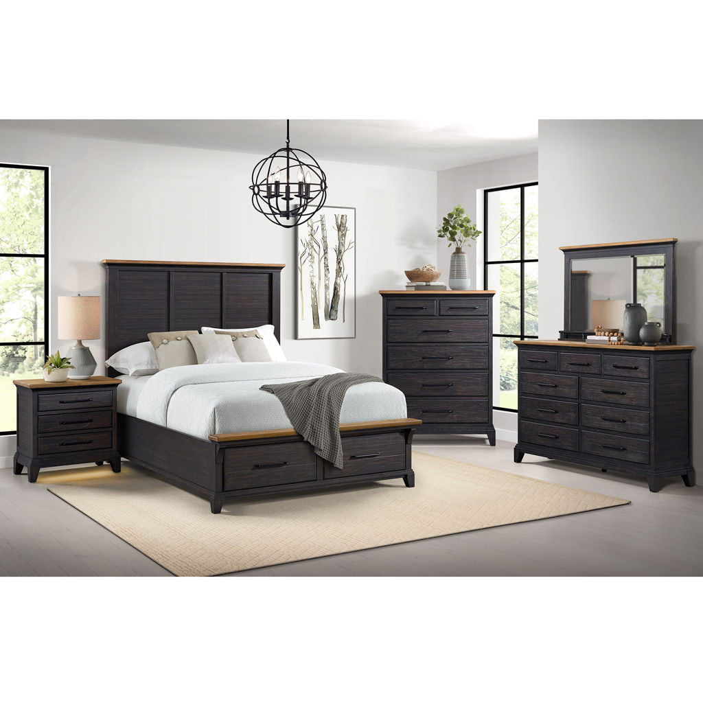 Montrose - Nightstand With Charger & Sensor Light - Espresso & Brown